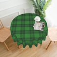 thumbnail image 7 of Checkered St.Patrick''s Day Tablecloth Round 60 Inch,Green Plaid Table Cloth,Stain Resistance Polyester Spring Table Covers for Kitchen Dining,Small Tablecloth for Parties Picnic, 7 of 7