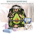 thumbnail image 5 of Zufioo Avocado Keep Calm Print Large capacity mommy bag, diaper bag, waterproof parent-child backpack, multi-pocket design backpack suitable for travel and shopping, 5 of 6