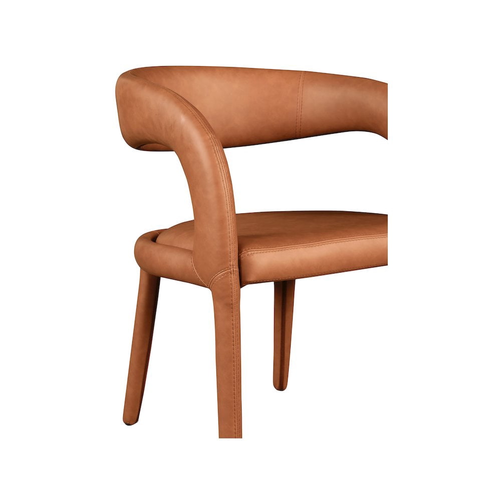 Meridian Furniture Sylvester Cognac Vegan Leather Dining Chair