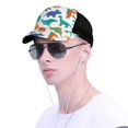thumbnail image 4 of Lsque Colorful Dinosaur Printed Trucker Hat - Baseball Cap for Men Women - Breathable Mesh Side, Adjustable Fit - for Casual Wear, 4 of 7