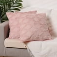 thumbnail image 2 of Unique Bargains Short Plush Solid Living Room Decorative Pillow Covers (2 Count) Pink 18" x 18", 2 of 6