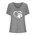 thumbnail image 6 of Sakmal Womens Tops&nbsp;Clearance Under $5 Gray Short Sleeve V-Neck Graphic T-Shirts Womens Shirts, 6 of 6