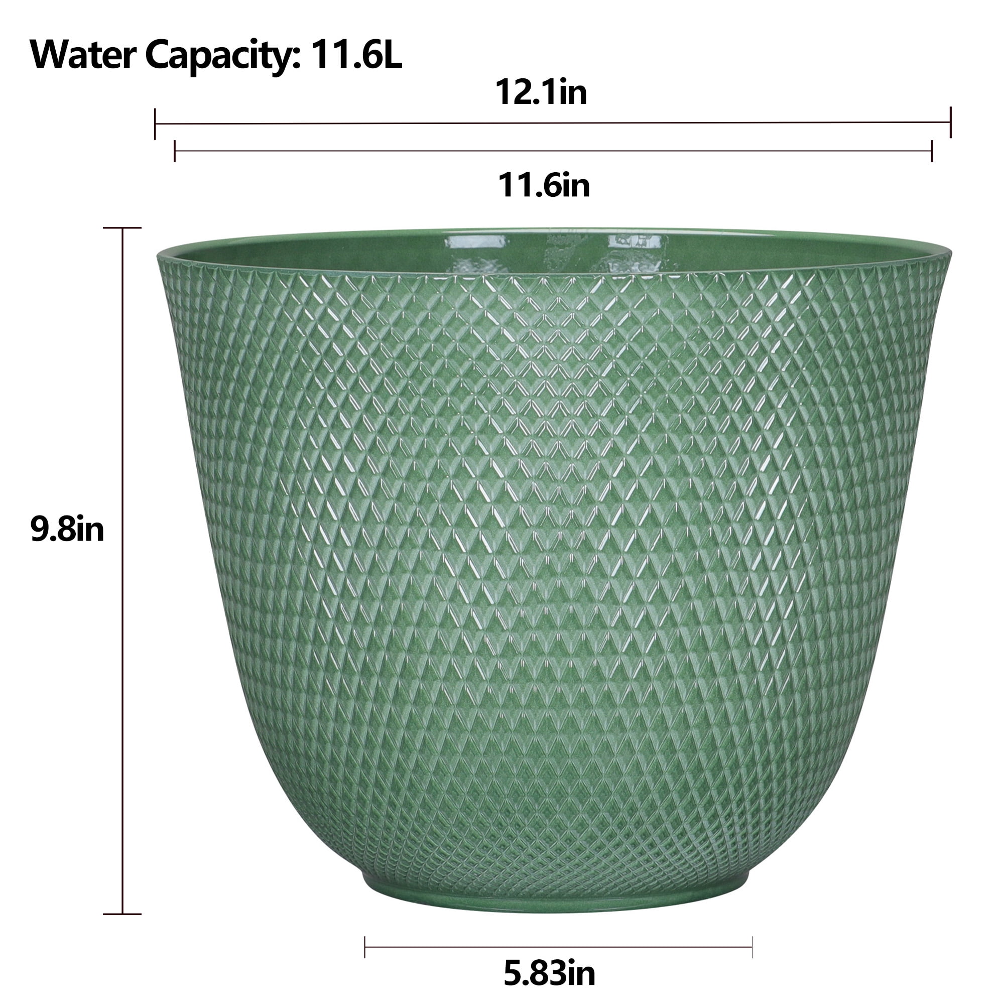 Better Homes & Gardens Lora Green Recycled Resin Planter 12.1in x 9.8in