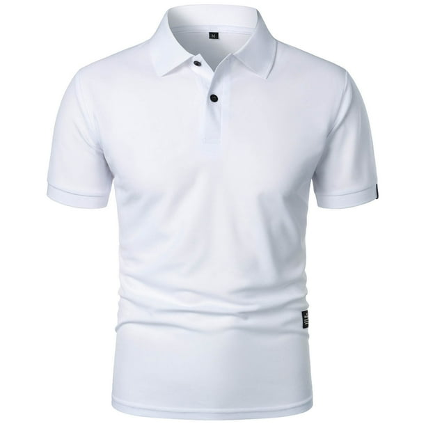 Camiseta informal de manga corta y corte ajustado para hombre, de color liso, poliéster, versátil para hacer ejercicio y para el uso diario.