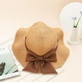 thumbnail image 6 of Kids Girl Summer Straw Hat Foldable Wide Brim Cap Sun Visor Hats Sun Protection Beach Hats Bowknot Floppy Cap, 6 of 7