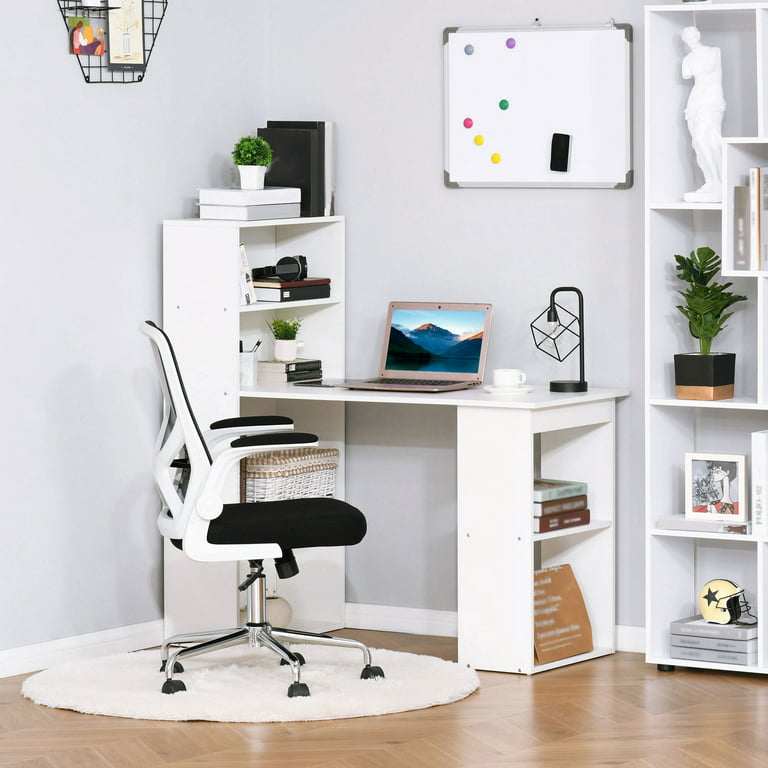 47 Modern Compact Small Space Computer Office Desk with Bookshelf