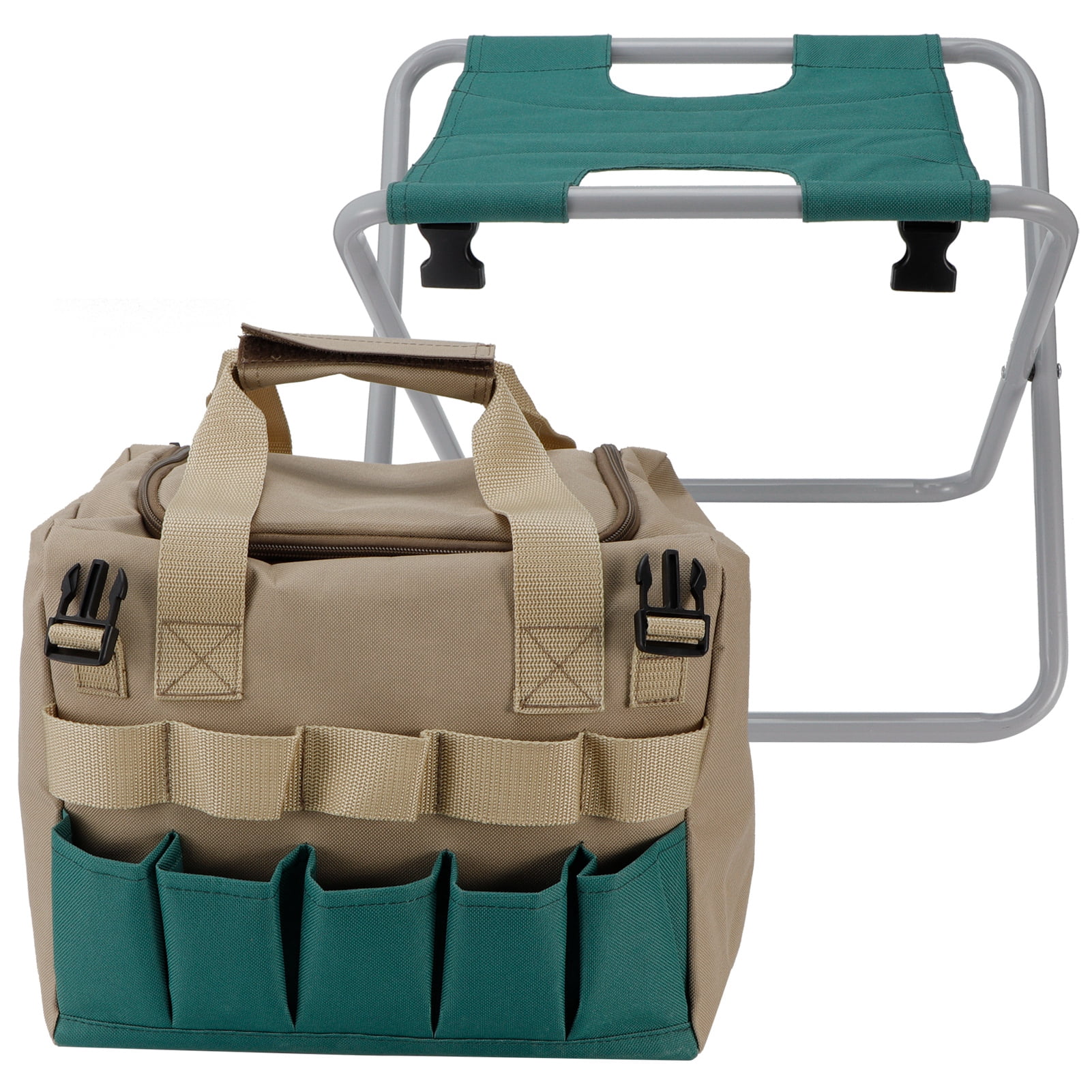 Multifunction Portable Folding Garden Stool With Tool Bag - For Gardening, Camping, Outdoor Work