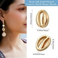 thumbnail image 2 of 1Box 12Pcs Brass Beads Cowrie Shell Shape Nickel Free Real 18K Gold Plated 14x10x4mm Hole: 0.8mm, 2 of 6