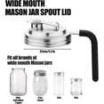 thumbnail image 2 of 2 Pcs Couvercles de Pots Mason, Couvercles Verseurs en Acier Inoxydable pour Pots Mason à Grand Ouverture avec Poignée Couvercle Rabattable pour Infusion de Fruits Boissons Hermétiques, 2 of 7