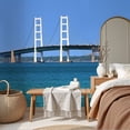 thumbnail image 6 of Wallpaper Walking Mackinac Bridge Day Peel and Stick Wall Murals 69"H x 96"W Removable PVC Wall Paper Self-Adhesive Wall Paintings Art Decor for Bedroom Living Room, 6 of 7
