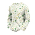 thumbnail image 4 of Ceisia Men's Loose Fit Waffle Knit Sweatshirt - St. Patrick's Day Rainbow Festive Print Green XXXL Gifts, 4 of 5
