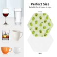 thumbnail image 6 of Fuzoiu Avocado With Leaf And Flower Print Leather Coasters Set,Drink Coasters Set of 4,for Tabletop Protection, Durable PVC Coasters,Home Décor and Housewarming Gift-Hexagon, 6 of 6