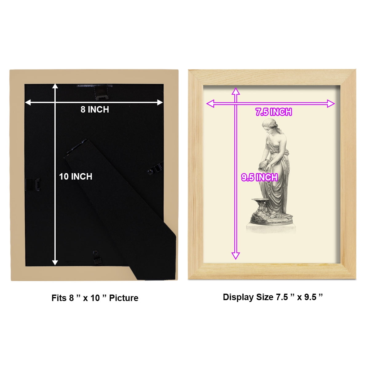 Classical Statuary II -Framed Print w/glass-Natural Wood