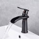 thumbnail image 3 of Grifo de lavabo antiguo de color negro y cobre, grifo de lavabo, grifo de lavabo, grifo de cascada, 3 of 5