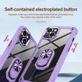 thumbnail image 4 of Jiahe Cover for iPhone XR, Slim Lightweight Metal Ring Holder Stand,Shockproof with 360°Ring Holder Kickstand Soft TPU Bumper Plating Button Hard PC Case Cover, purple, 4 of 8