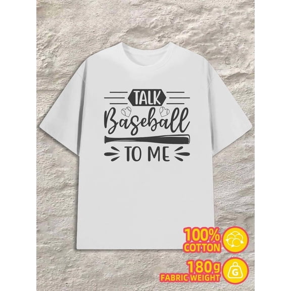Baseball Talk Tee for men white 180G 100% Cotton Stylish summer outerwear Vintage Unisex Shirt Cotton tshirts Fashion Unisex Shirt Graphic tshirts