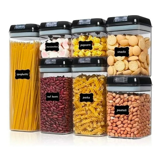 Set de 7 recipientes para comida, apilables, herméticos, 1,9 L, 1,2 L, 0,8 L