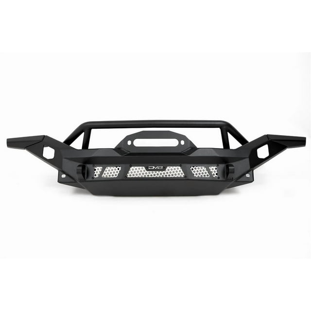 DV8 Offroad Bumper FBJL-12 MTO Series; Modular Design; Direct Fit; Mounting Hardware Included; Without Grille Guard; With Bull Bar; With Winch Mount; 1 Inch D-Ring Mounts for ¾ InchShackle Pins