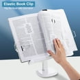 thumbnail image 4 of Libro Soporte para Lectura, 180° Rotación Ajustable Libro Soporte, Altura Ajustable Cocina Libros Soportes con Página Clips para Libros Laptop Texto Libro, Blanco, 4 of 6