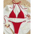 thumbnail image 3 of Micro bañador Bandeau con realce y hombros descubiertos, traje de baño pequeño de diseño Floral en 3D con realce en blanco y negro, Tanga Sexy para playa, 2024, 3 of 5