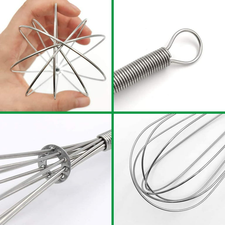 Twist Whisk 2-In-1 Collapsible Balloon and Flat Whisk Silicone Coated Steel  Wire