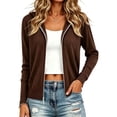 thumbnail image 2 of Zormilly Zip Up Hoodie Women Long Sleeve Knit Sweaters Hoodies Fashion Casual Soft Winter Warm Jacket, S-2XL, 2 of 6