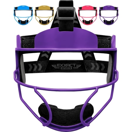 Exxact Sports Softball Face Mask Girls Youth & Adult, Protective Lightweight Fielders Mask Softball For Enhanced Performance (Purple, Youth)