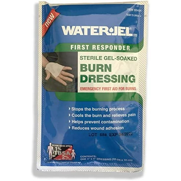 Water Jel First Responder Sterile Gel Soaked Burn Dressing 4 Inch X 4