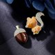 thumbnail image 4 of Asymmetrical Earrings Jewelry Pine Cone Squirrel Stud Earrings Creative, 4 of 5