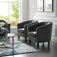 thumbnail image 4 of Modway Prospect Channel Tufted Performance Velvet Armchair Set of 2 in Gray, 4 of 4