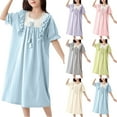 thumbnail image 1 of JDQJBZ Birthday Party Dress for Toddler Girls Short Sleeve Lace Neck Solid Color for 4-18 Years, 1 of 5