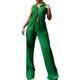 thumbnail image 1 of SAYOO Conjunto casual de 2 piezas para mujer, sin mangas, con botones, camisa plisada y pantalones SAYOO Moda, 1 of 9