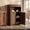 Walnut, variant on OMCHOM 37.8" Bathroom Storage Cabinet, Freestanding Tall Cabinet with Double Door and Open Shelf with MDF Board, Space Saving Furniture for Bathroom Living Room Home Organization, Walnut