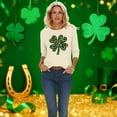 thumbnail image 6 of St. Patrick's Day Graphic T-Shirt for Women Leopard Shamrock Clover Print Crewneck Long Sleeve Loose Fit Soft Casual Holiday Party Clothes, 6 of 7
