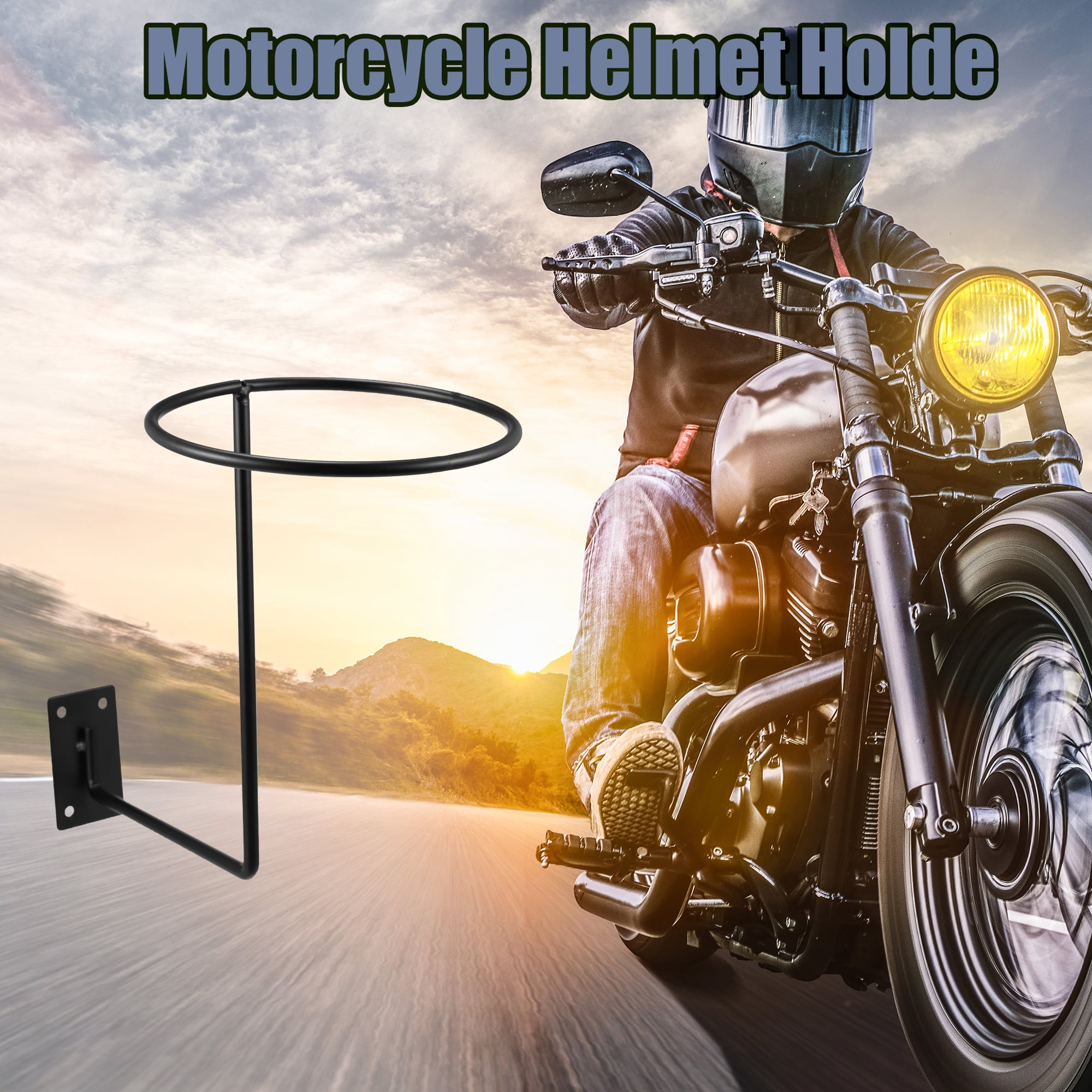 Unique Bargains Motorbike Accessories Helmet Holder Dirt Bike Racing Helmet Hanger Helmet Bags Rack Wall Mounted Hook