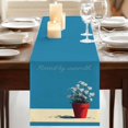 thumbnail image 3 of Table Runners 90 Inches Long Dress Scarves, Blue Daisy Vase Farmhouse Coffee/Dining/Kitchen Table Runner for Living Room, Spring Floral Modern Art 13x90 Inch, 3 of 9