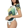 thumbnail image 3 of Picia Watercolor Turtle3 Womens One Piece Swimsuits Modest Tummy Control Bathing Suits Lace Up Slimming Swim Suit-Large, 3 of 9