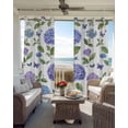 thumbnail image 6 of Purple Hydrangeas Blackout Curtains for Bedroom Living Room Darkening Curtains 63 Inches Long Spring Botanical Garden Florals Window Curtain 2 Panels Set Window Treatment Grommet Drapes 52"x63", 6 of 9