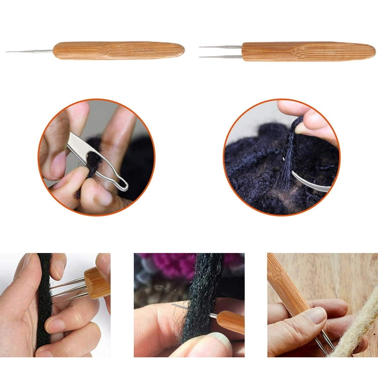  5 Pieces Dreadlock Crochet Hook Tool Kit Braid Hair Dreadlocks  Needle Weaving Crochet for Braid Craft (0.75mm)