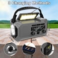 thumbnail image 4 of KOGYAS Weather Radio,10000mAh Solar Hand Crank Emergency Portable Radio,Battery Powered AM/FM/NOAA Weather Alert with Flashlight,Cell Phone Charger and SOS Siren for Power Outages, 4 of 9