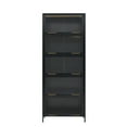 thumbnail image 4 of Montary 78.75" Iron Curio Cabinet with 5-Tier Steel Frame & Glass Doors, LED Lighting for Collectibles, Modern Style for Living Room/Office/Playroom - Black, 4 of 9