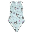 thumbnail image 3 of Kuromi And My Melody Women's One Piece Swimsuit High Neck Tummy Control Swimwear Bathing Suit, 3 of 7