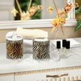 thumbnail image 4 of Yayeee 2 Pack Qtip Holder Bathroom Cotton Swab Canister with Lid Clear Dispenser Set, Black Lines, 4 of 6