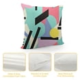 thumbnail image 4 of COMIO Decorative Square Throw Pillow Cover Memphis Retro Vintage 80S Fun 1990S 90S Fashion Doodle Style Abstract Textures Wrapping Paper Good Soft Cushion Pillowcase Case for Bed Chair, 4 of 5