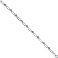 thumbnail image 2 of Sterling Silver Ss Rhod-Plated 5Mm 3.42Am Amethyst Paperclip Chain Bracelet (Width 4.91) (Length 7.5) - Jbsp, 2 of 5