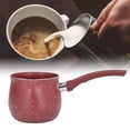 thumbnail image 6 of Butter Warmer Pot, Single Handle Coffee Warmer Boiling Pot Mini Milk Pan Aluminum Alloy Non Stick Anti Scalding for Cooking (Red), 6 of 9