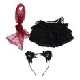 thumbnail image 4 of Falda de tul de encaje Baoblaze para muñecas 38 cm con accesorio para el cabello y bufanda, 4 of 8
