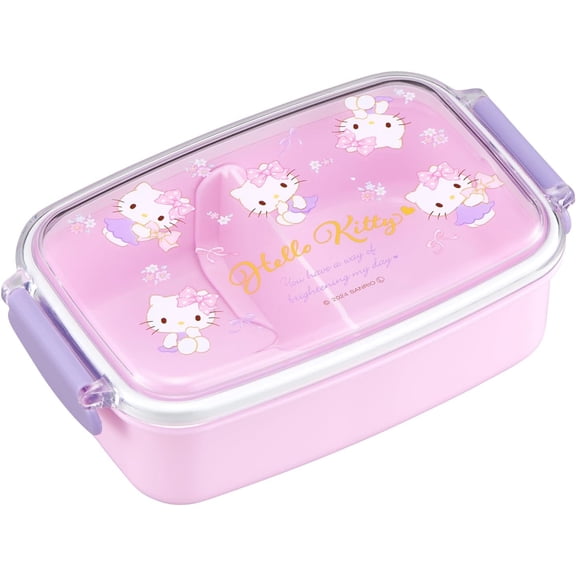 Pink Hello Kitty Lunch (Bento) Box from Japan. Cute Kitty with Ribbons. 500 ml (16.91 fl. oz.)