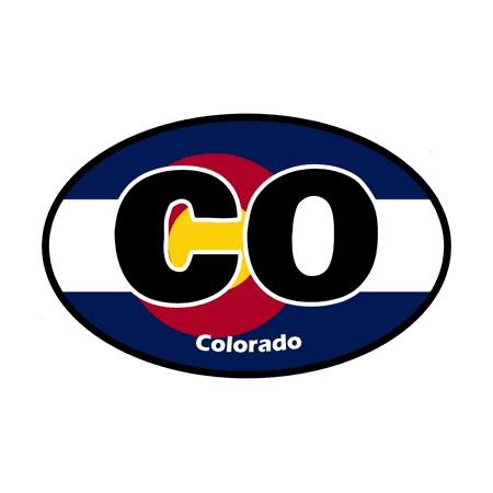 Pack Laser Stickers Flag Design - Oval Stickers - Colorado State Flag - Set of 4