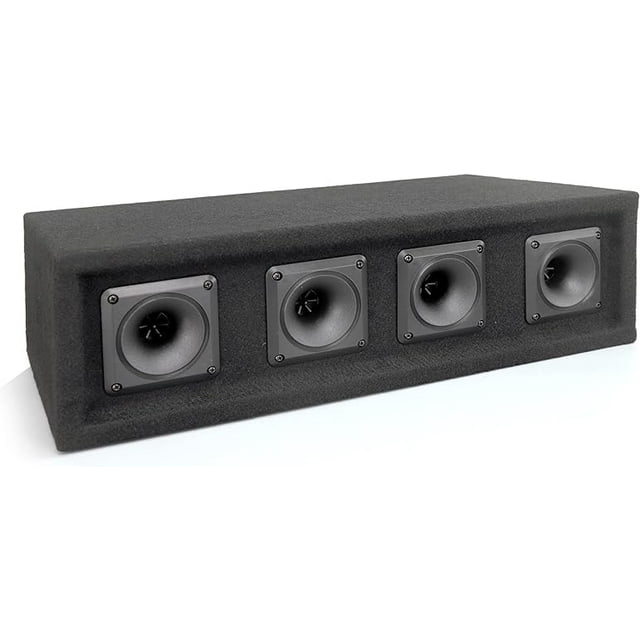 Pyle pro, DJ Speaker, 4 Way DJ Speaker System, Tweeter Speaker, 300W Power, 150 RMS, 4 3” Horn Piezo Tweeters, 8 Ohm Impedance, Full Range Audio Reproduction, Black Carpeted Finish